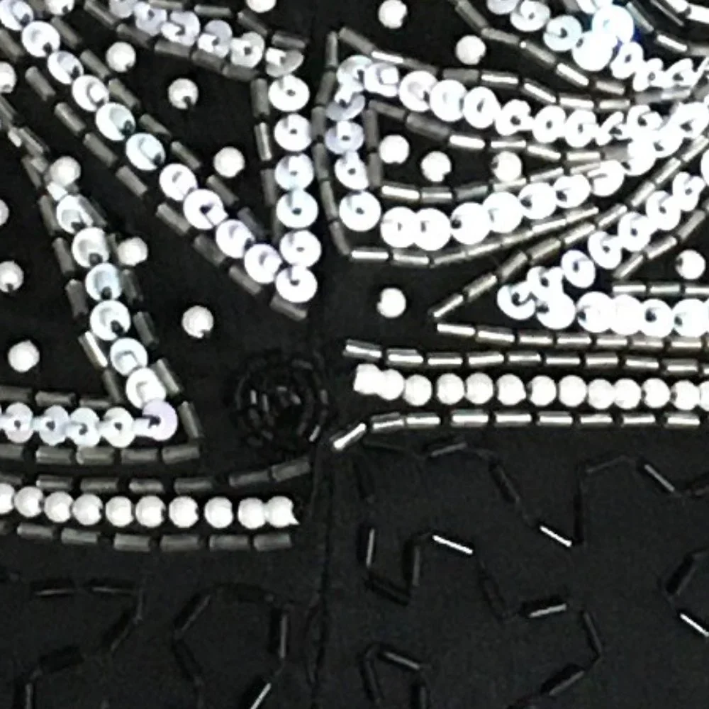 Vintage LAURENCE KAZAR Sleeveless Silk Beaded, Sequined, Embellished Dress - Picture 14 of 15